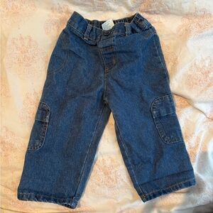 Vintage bebe crec Kids Dark Blue Denim Cargo Jeans